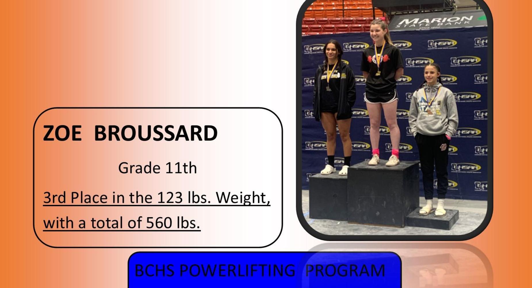 Zoe Broussard - Powerlifting Results