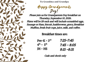 Grandparent's Day celebration flyer.