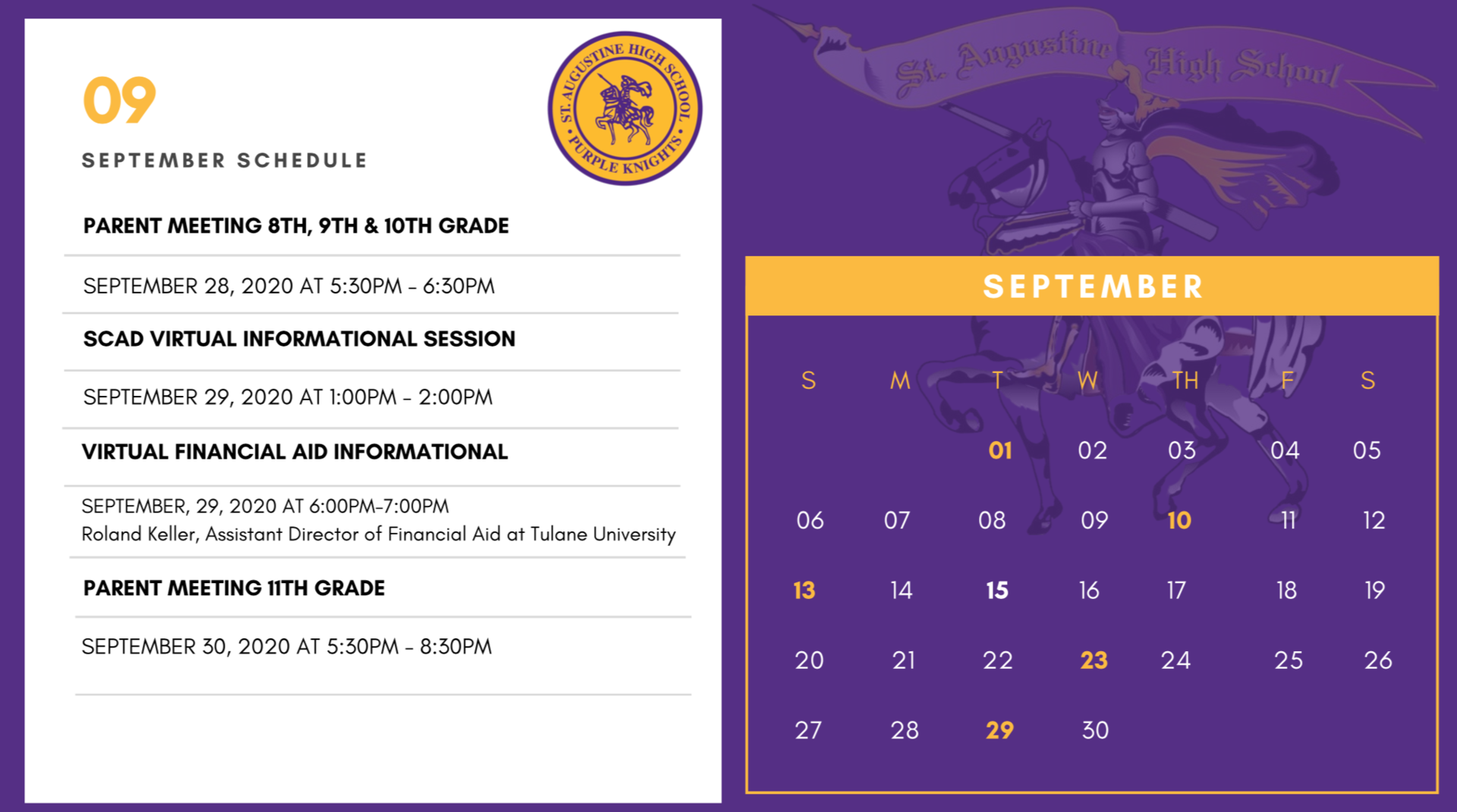 Counseling Calendar College Preparation And Counseling St