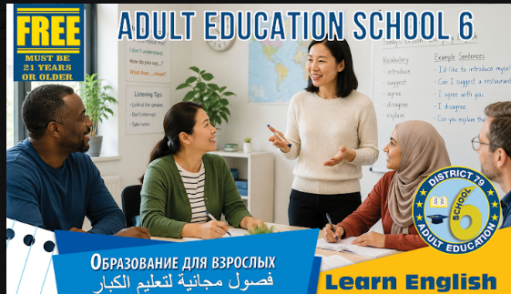 adult ed flyer photo of students in classroom