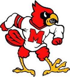 Clip art of Cardinal wearing football sweater