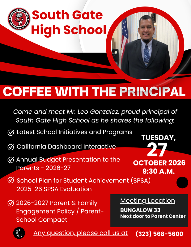 Coffee with the principal flyer
