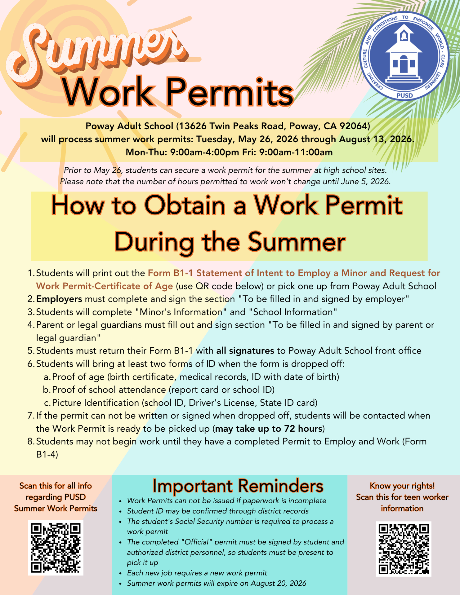 SUMMER WORK PERMIT INFO