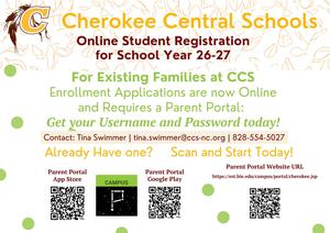 2026-2027 Online Registration flyer