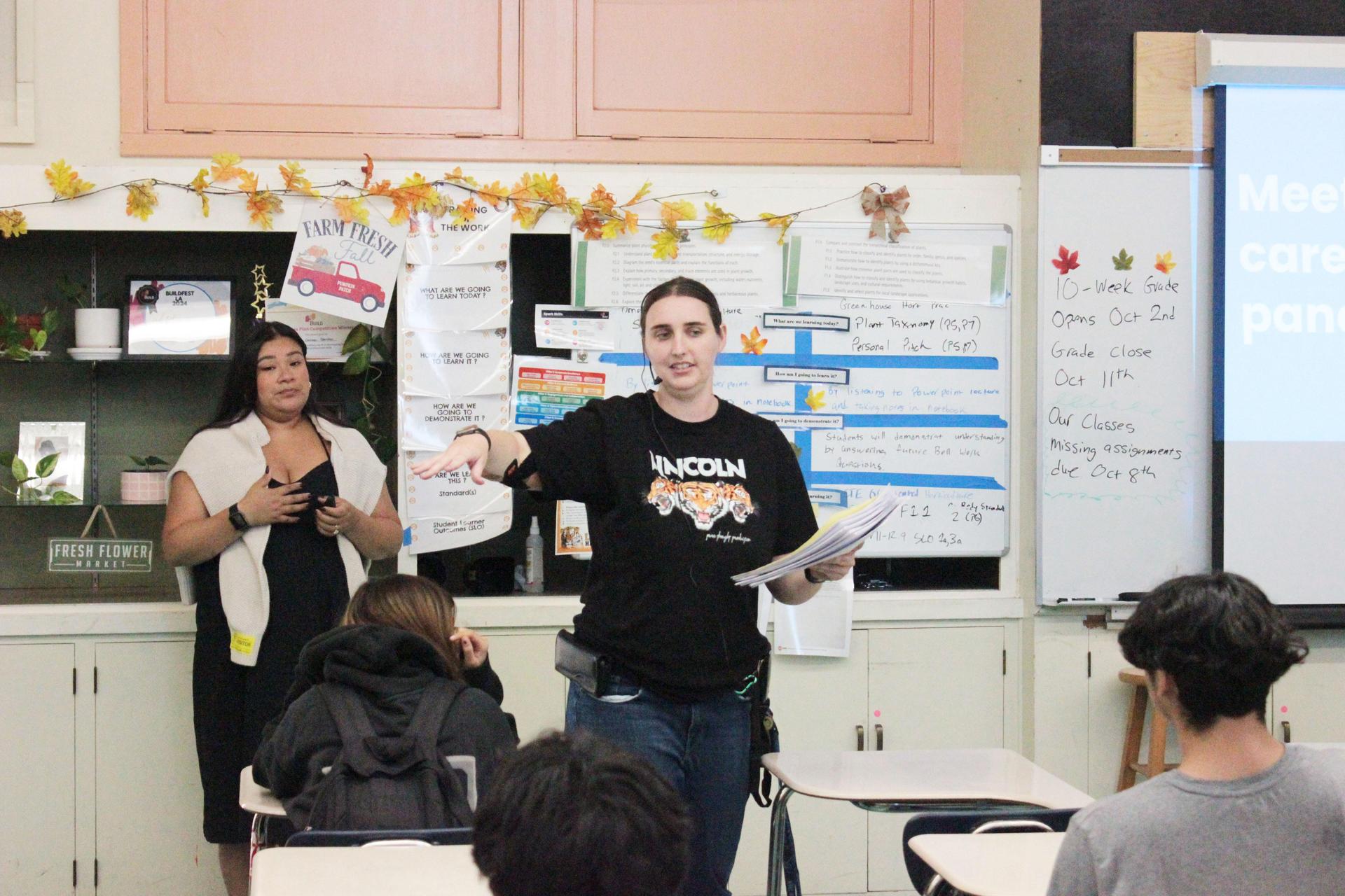 Teacher is teaching