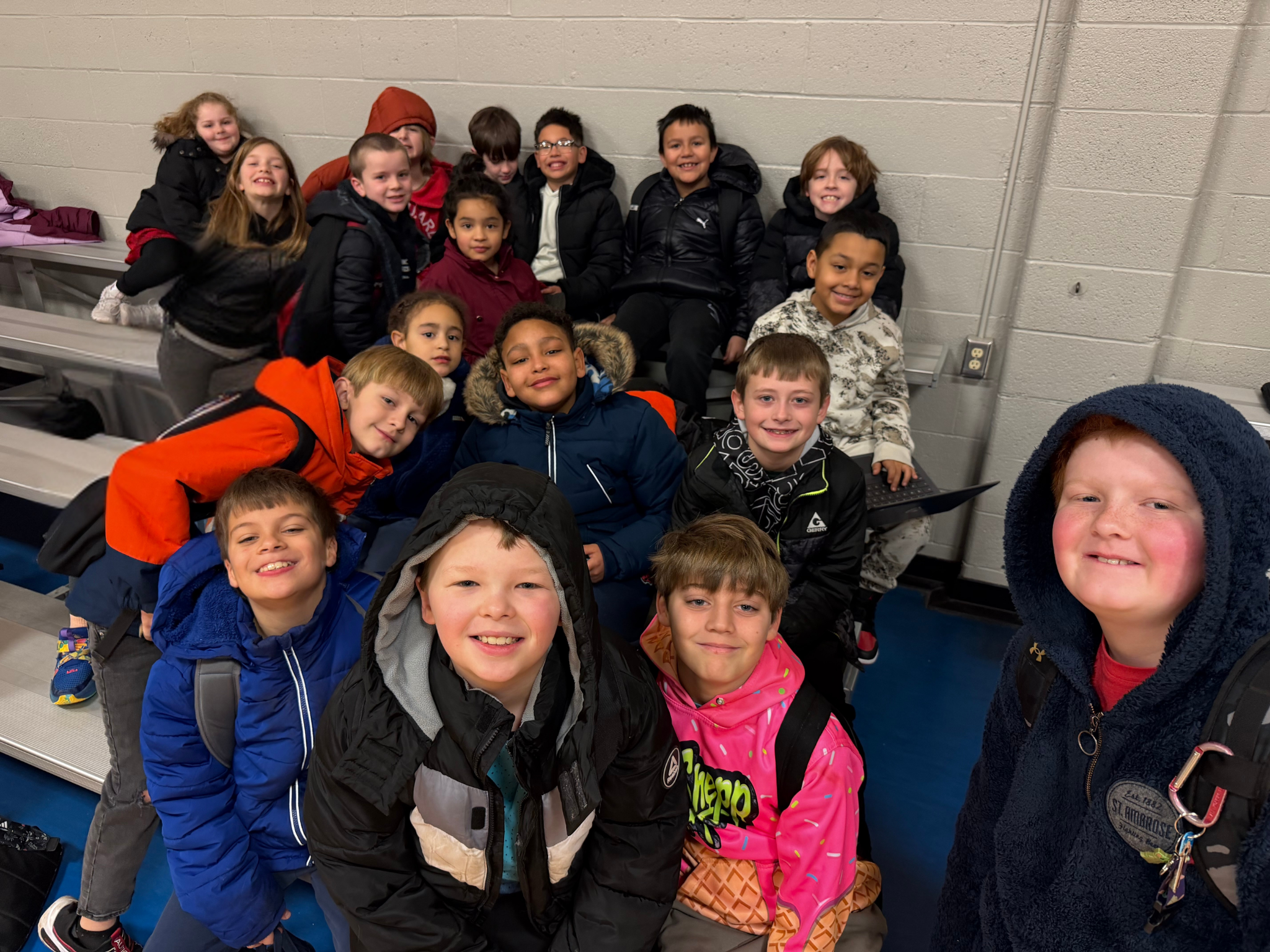 Students hanging out before school