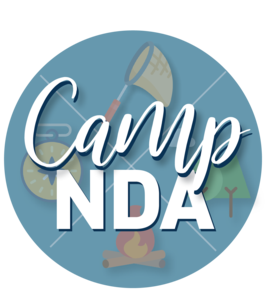Camp NDA logo in a circle for the website