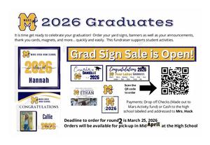 A white background with information about senior sign sales