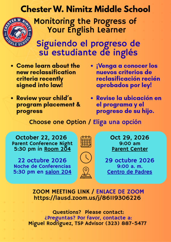 EL Parent Meeting / Reunion para Padres de Aprendices de Ingles Featured Photo