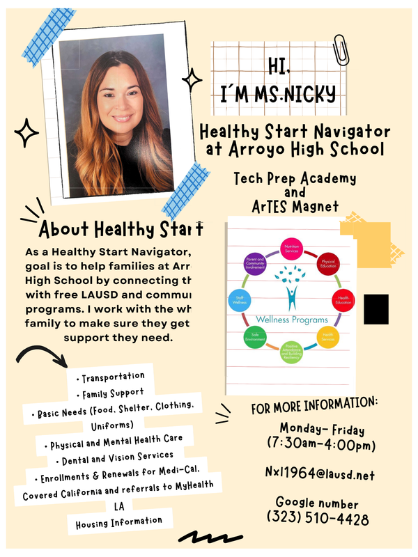 Healthy Start Navigator at Arroyo High School / Navegador de Healthy Start en Arroyo High Schoo