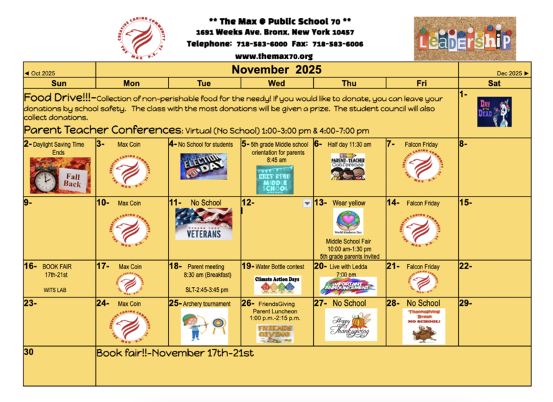 November Calendar Clip art