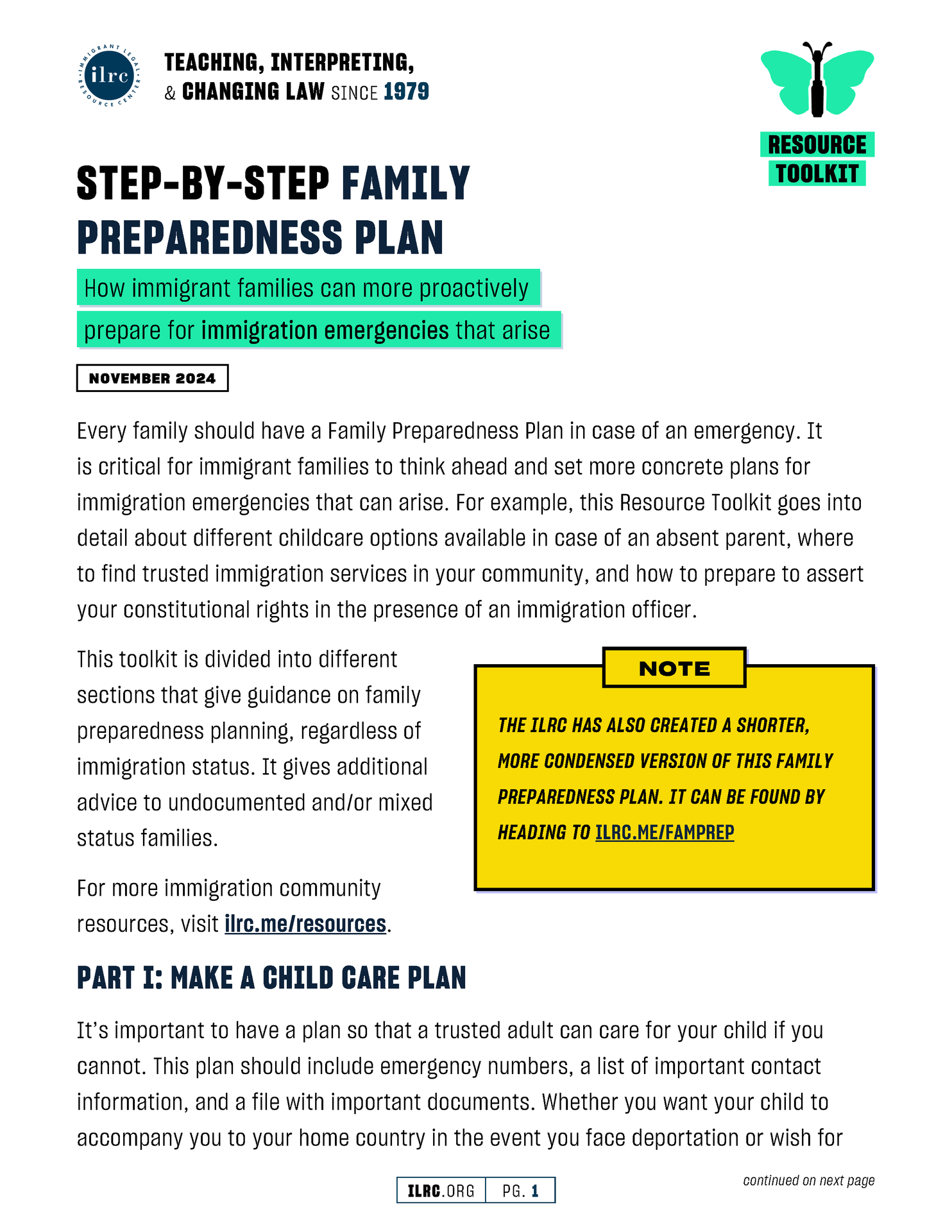 ILRC Family Preparedness Plan