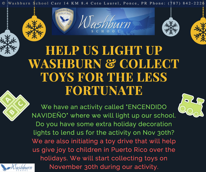 Washburn Holiday Activity, Toy Drive, and Request for Lights (ENCENDIDO NAVIDEÑO)