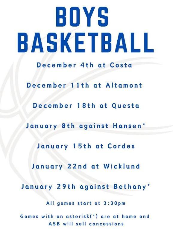 LES Boys Basketball Games 2025-2026