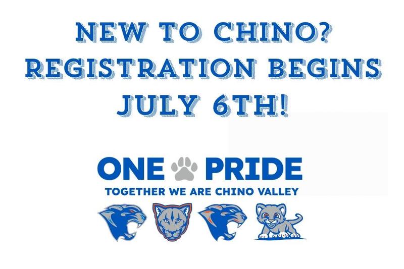 chino valley school logo announcing school registration
