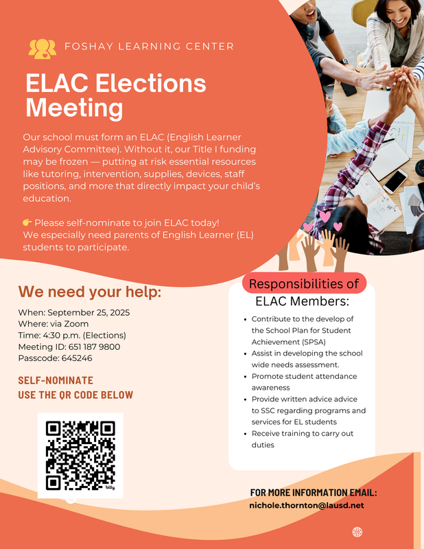 ELAC ELECTIONS MEETING Featured Photo