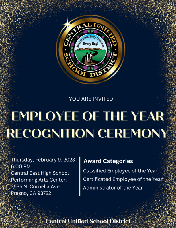 Employee of the Year ceremony invitation