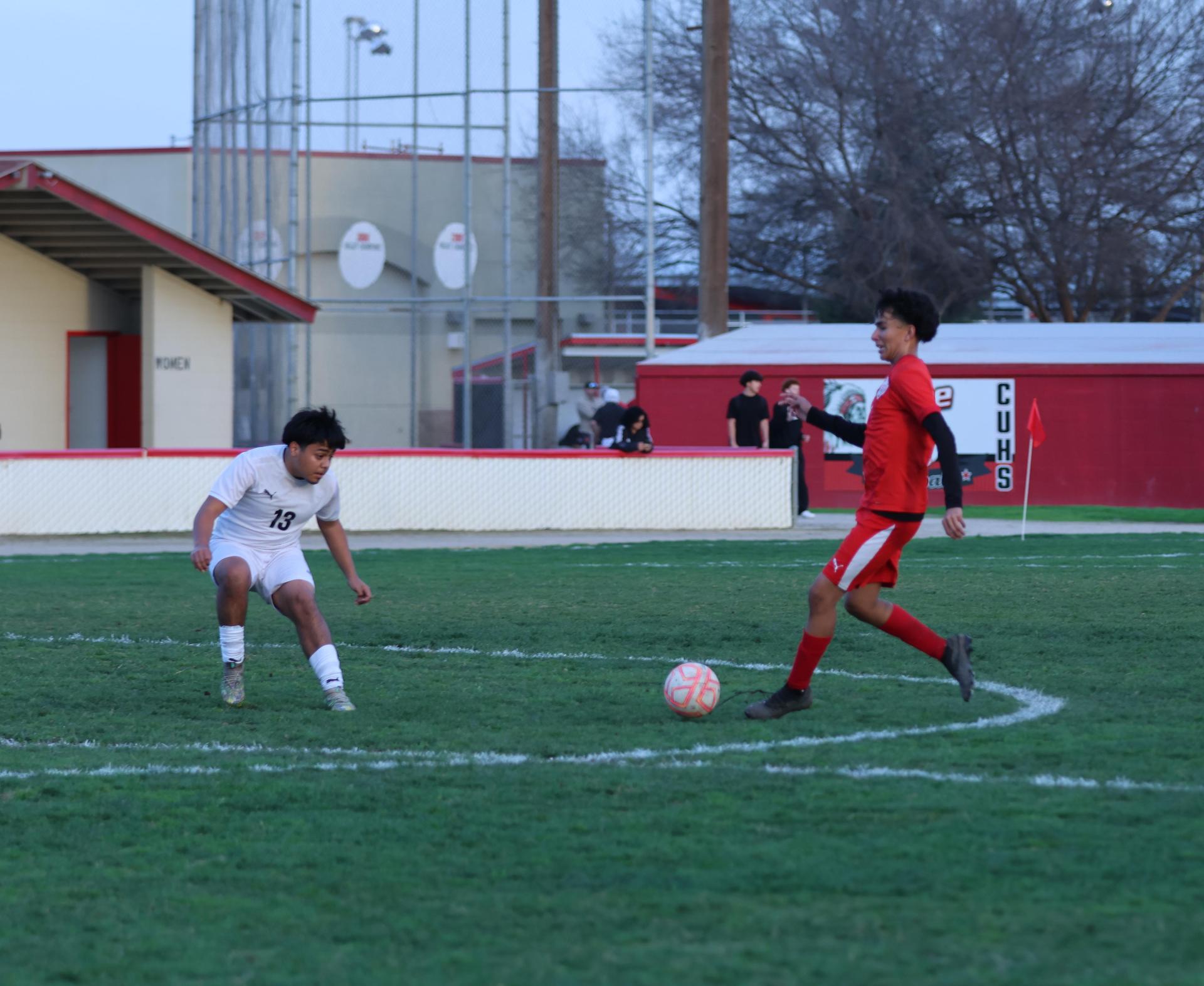 junior varsity boys playing soccer against washington union