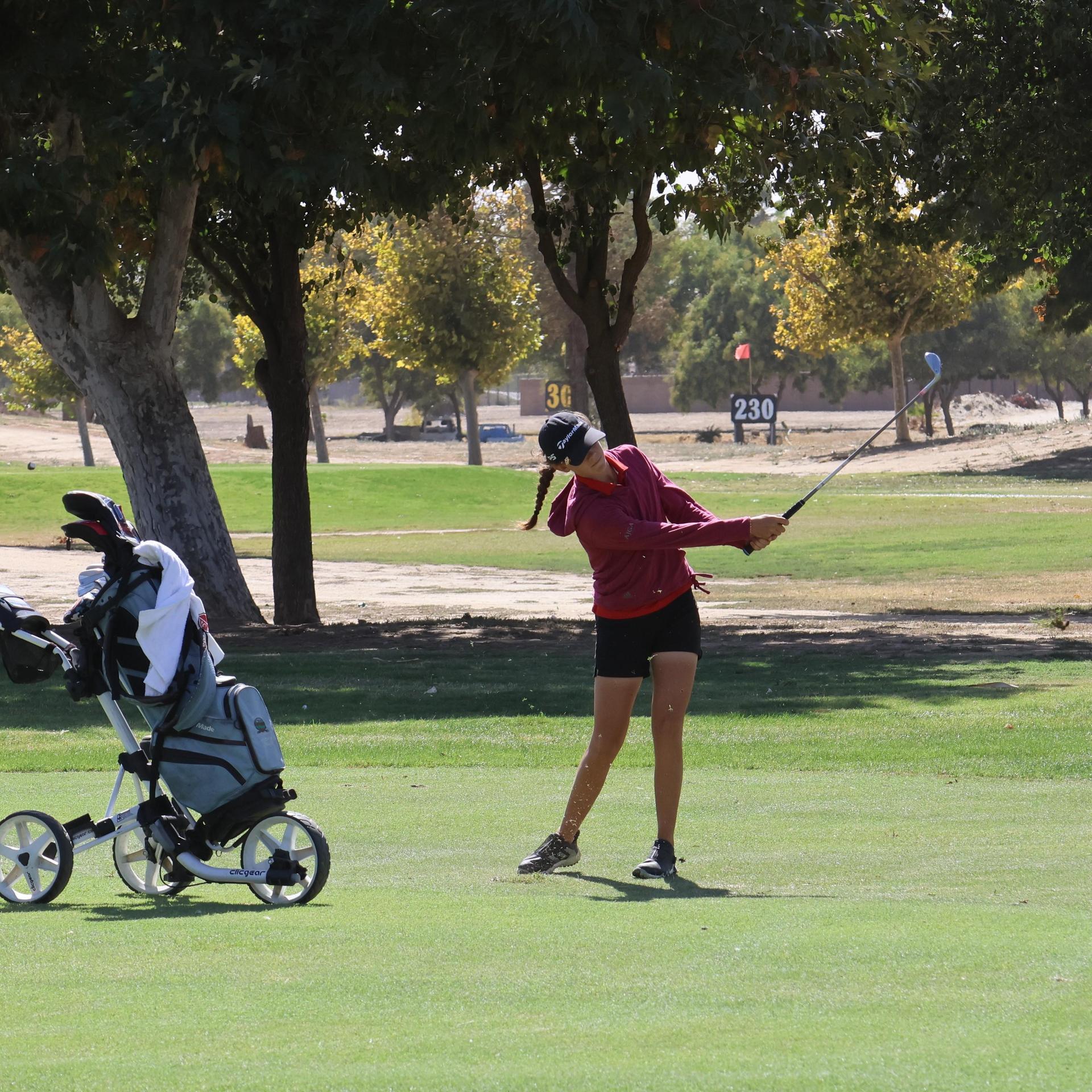 Girls golfers in action at the championships