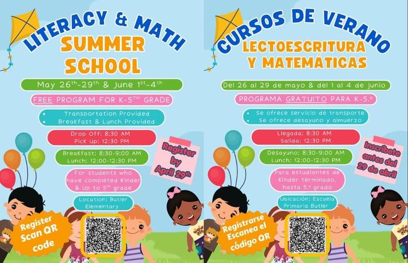 Literacy and Math Summer School Flyer
