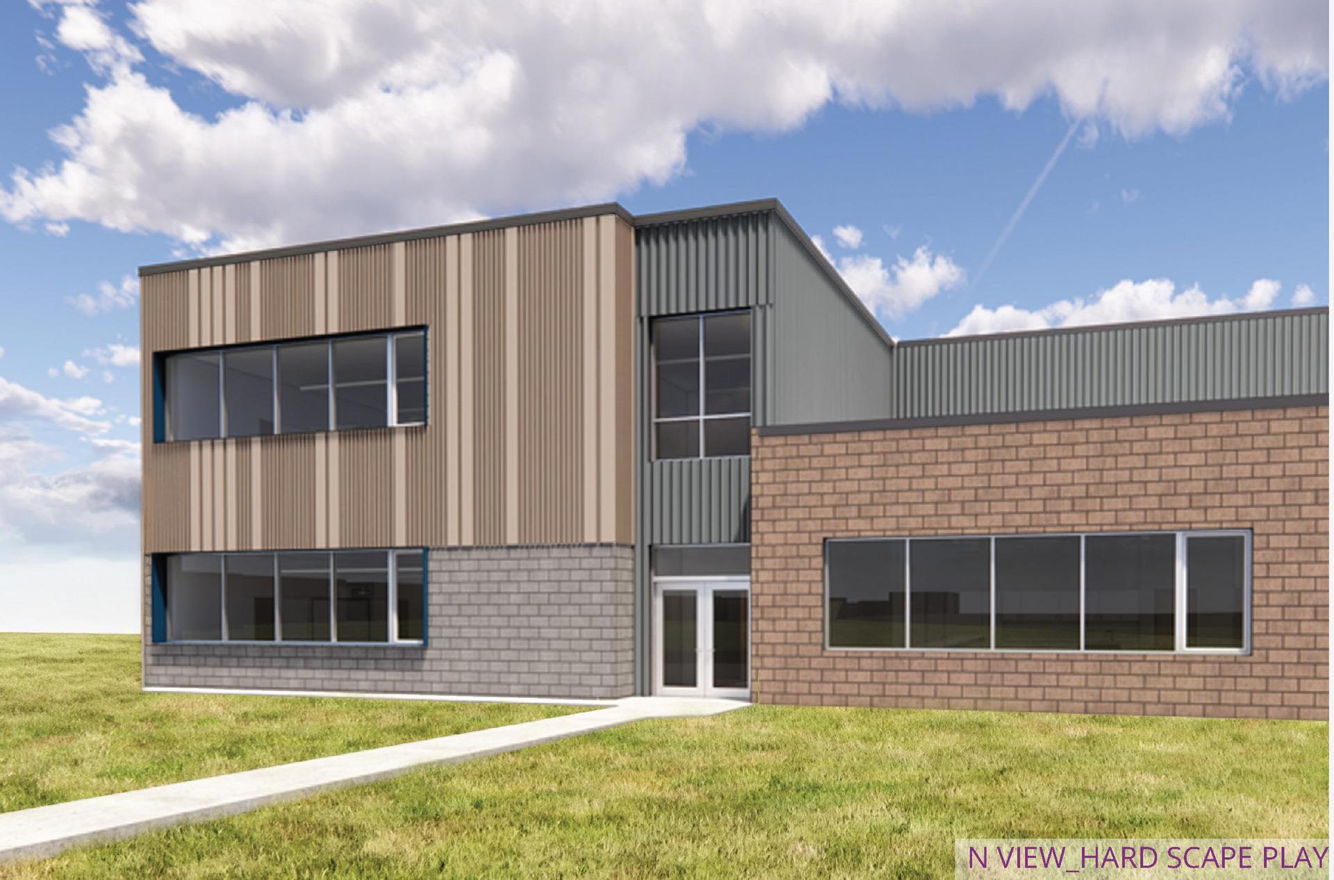 north view rendering of pre-K addition