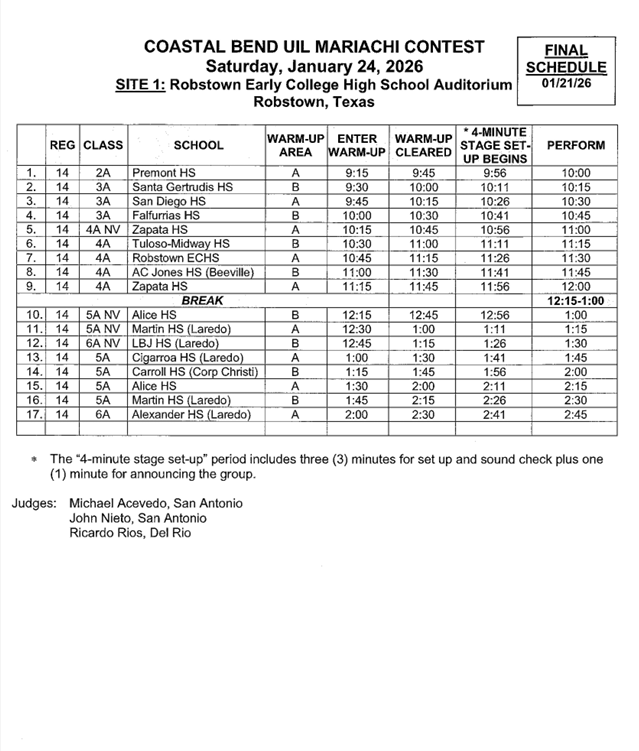 Mariachi Sol Rojo to Compete in Coastal Bend UIL Mariachi Contest