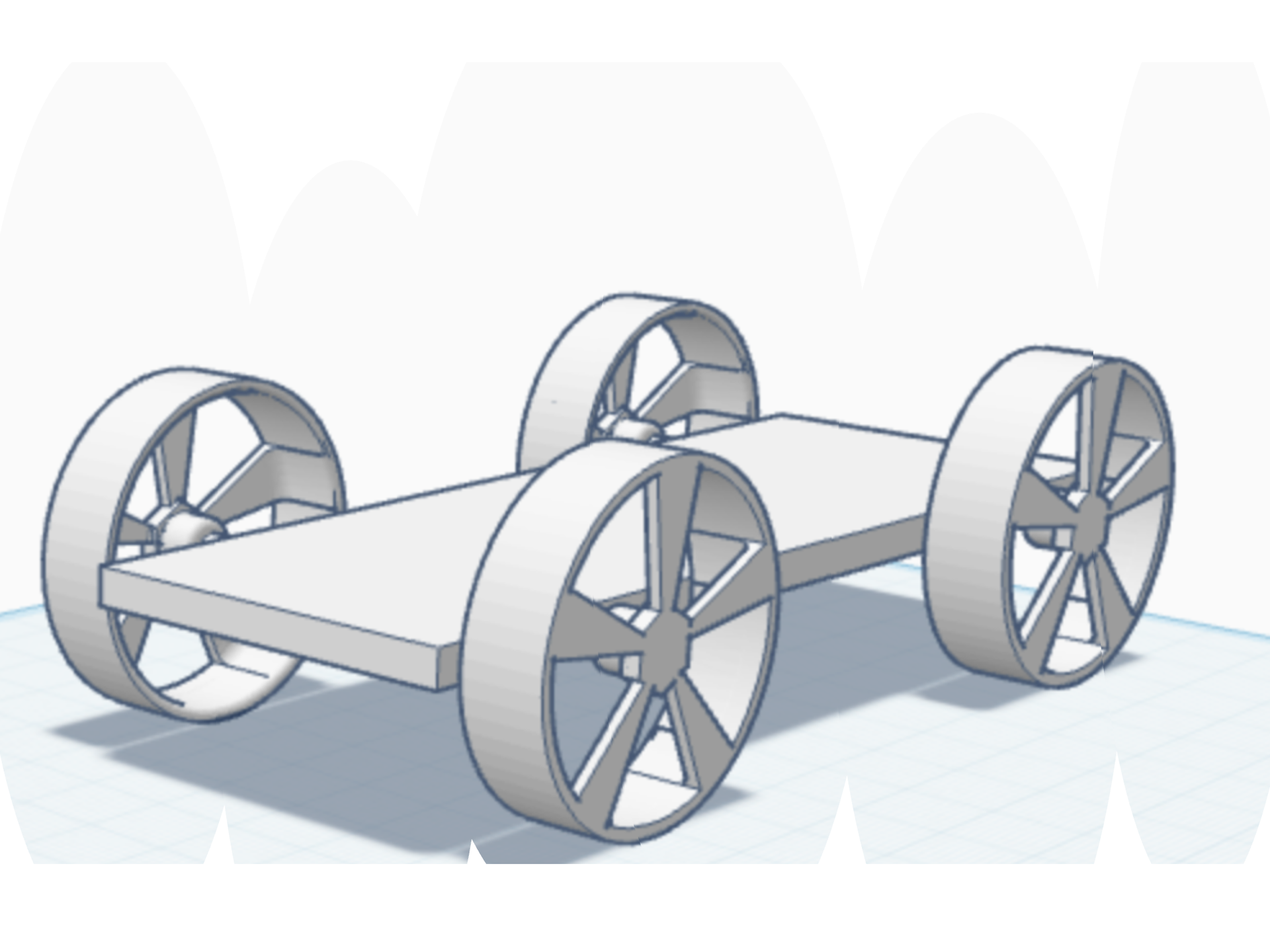 Student's car model with custom wheel design.
