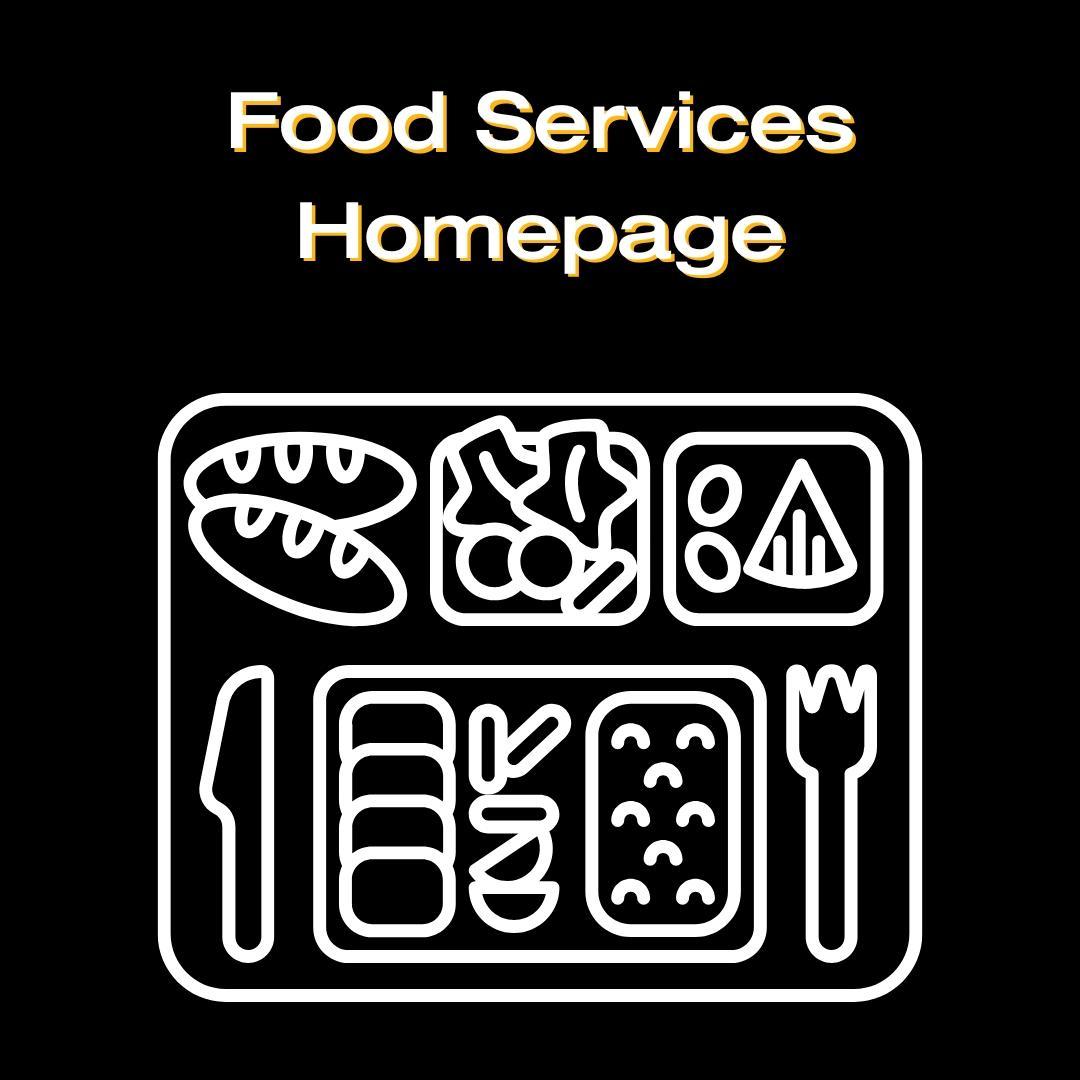 Tile announces "Food Service Homepage" and includes an incon of a school lunch tray.
