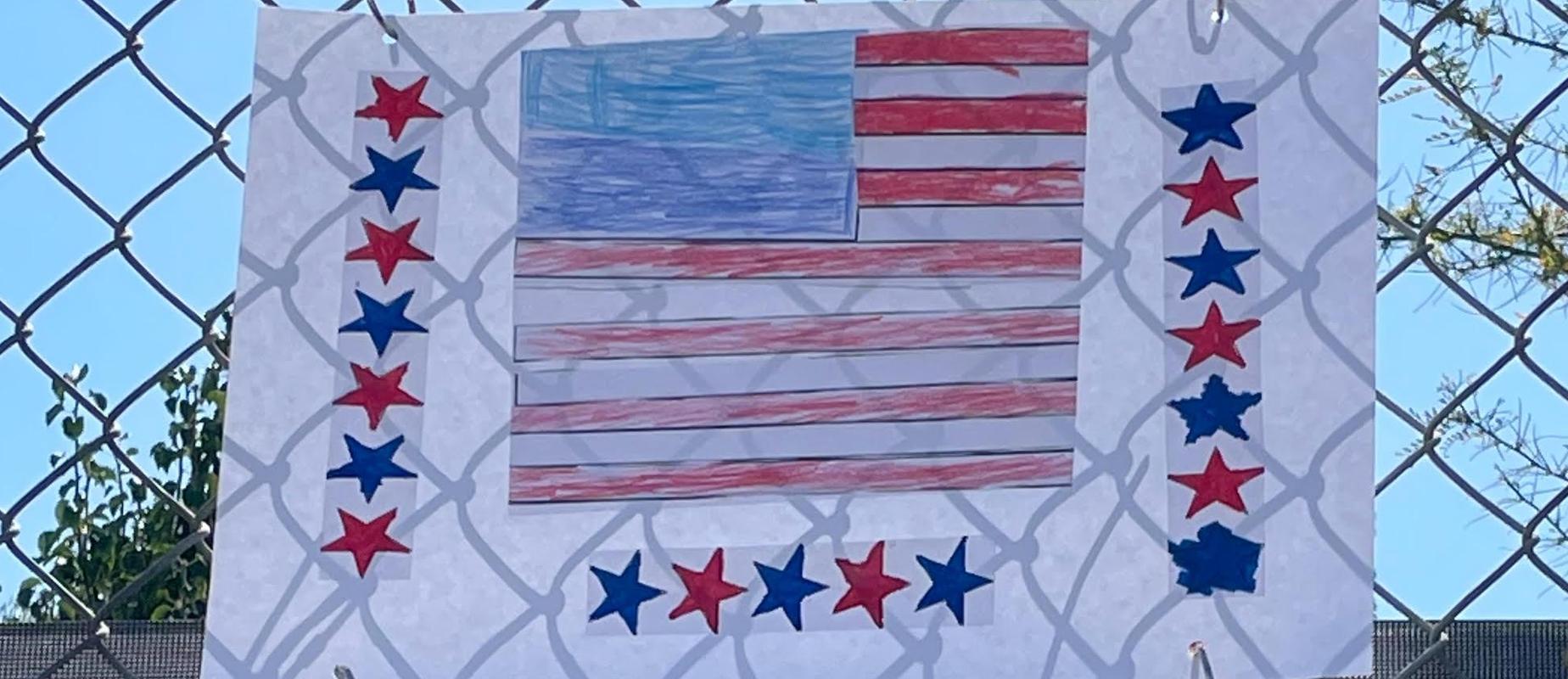 white background with american flag