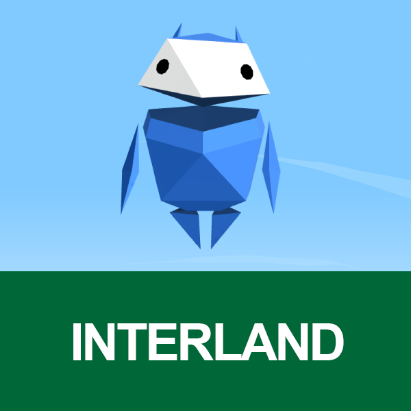 Interland image with blue character