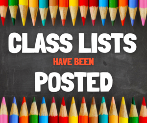 class lists have been posted