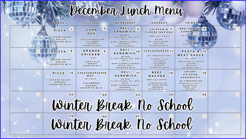 December Lunch Menu Featured Photo