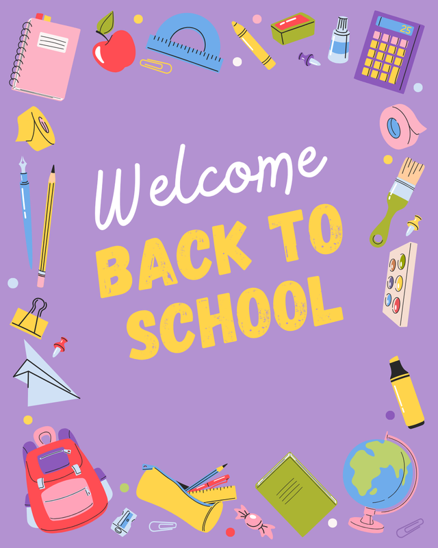 Flyer saying Welcome back to school