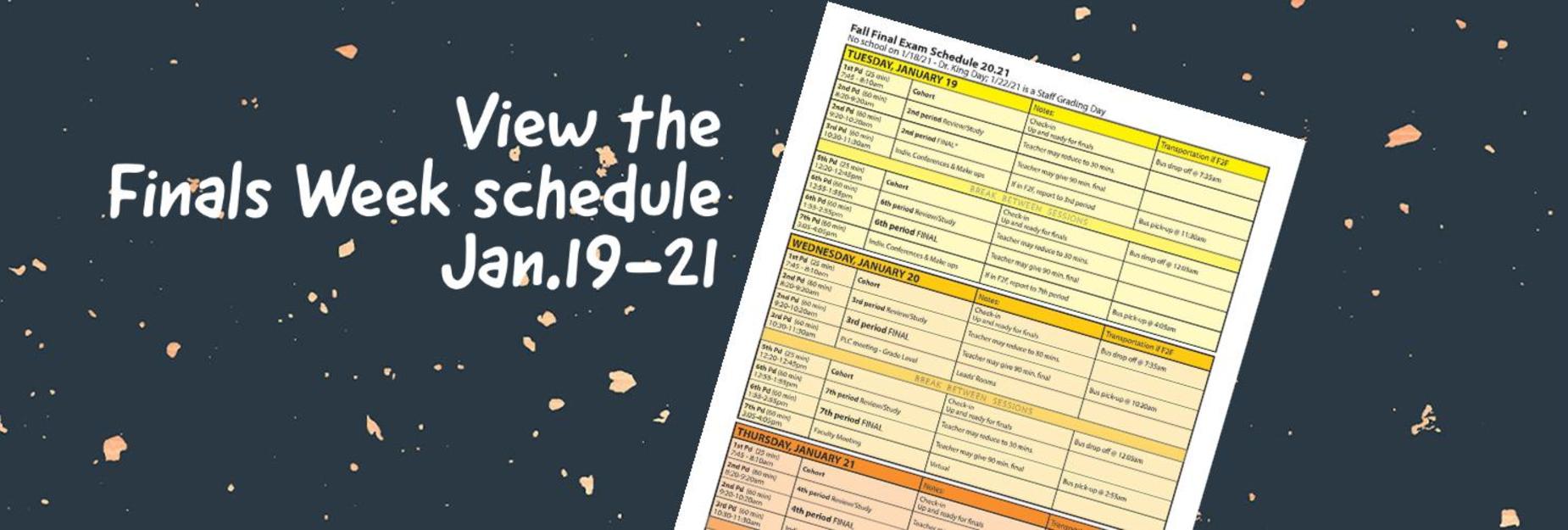fall finals schedule