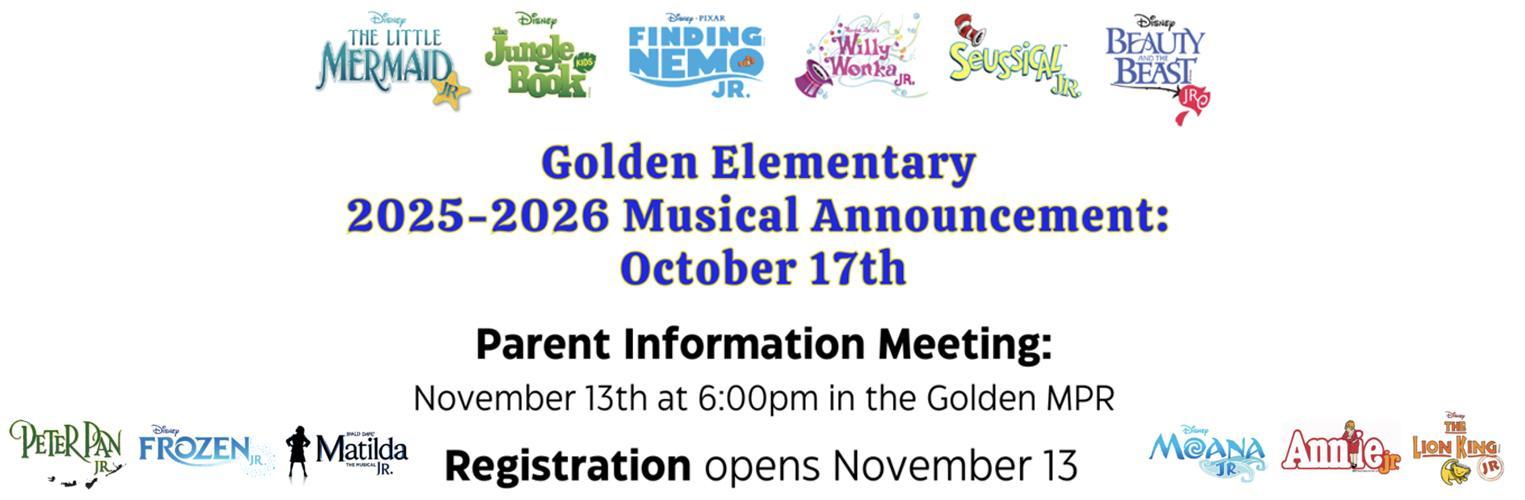 Golden Elementary Musical Announcement