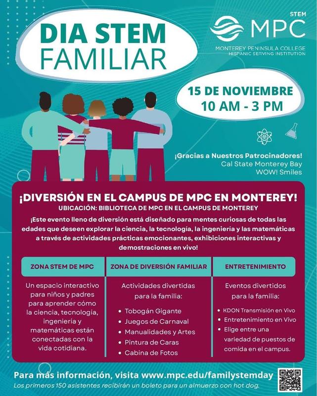 Flier of family stem day at MPC - Spanish