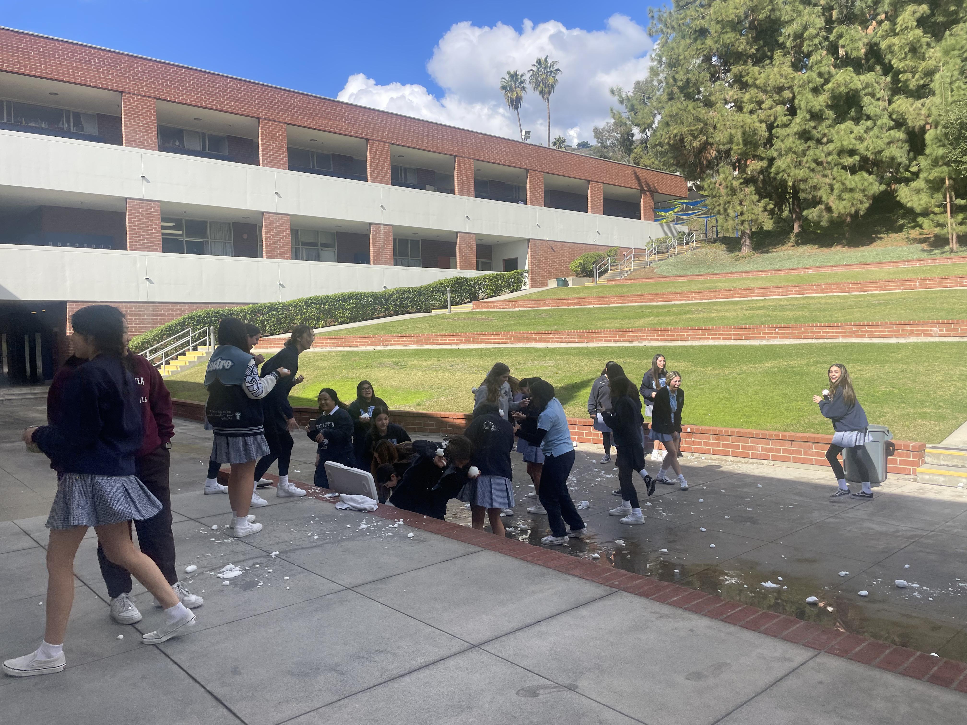 Snow in the Amphitheatre!