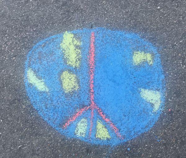 chalk drawing of earth
