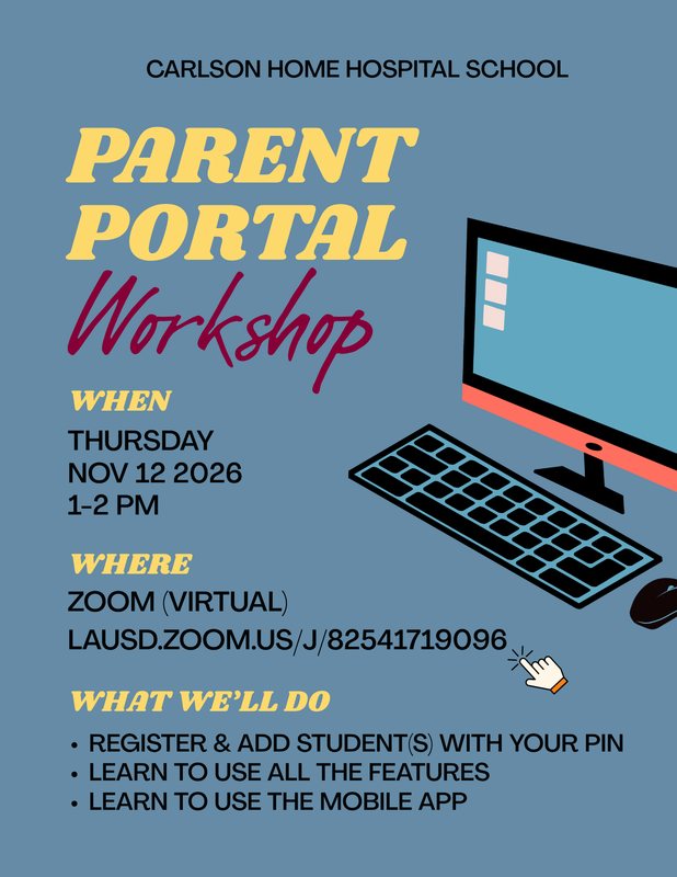 Parent Portal Workshop flyer in English