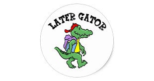 gator with a back pack