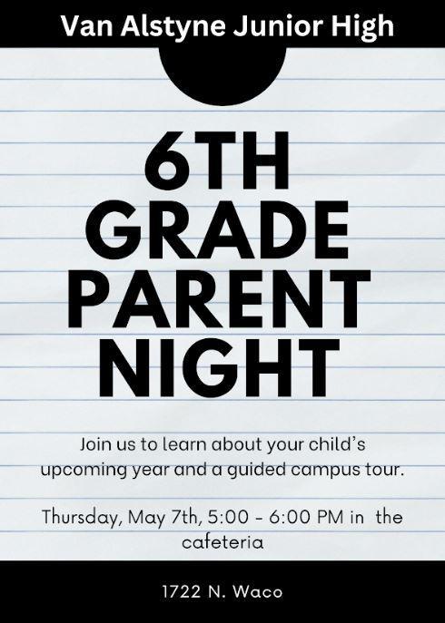 6th Grade Family Night - May 7 Thumbnail Image