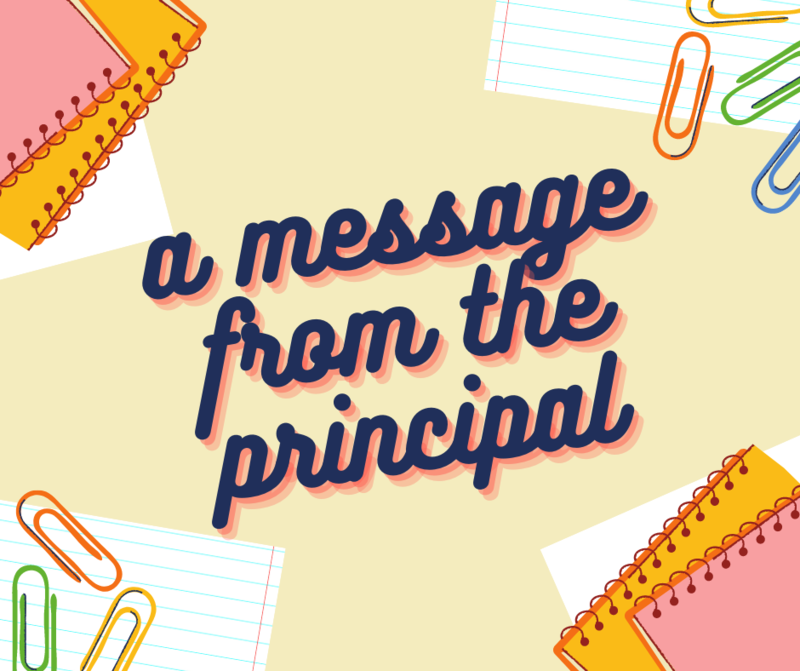 A message from the Principal