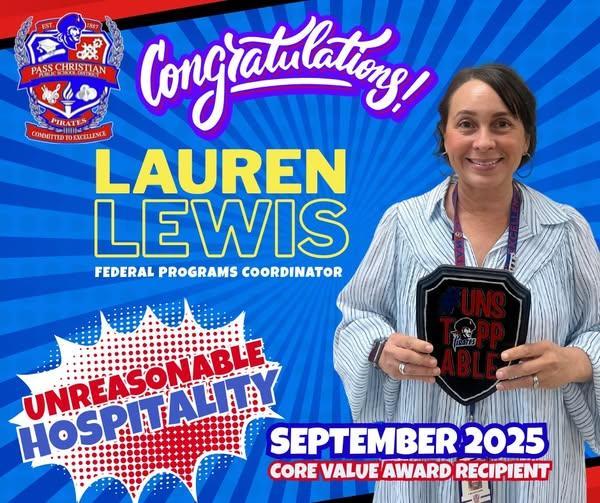 Congratulations to Mrs. Lauren Lewis, our Administrative Hero of the Month!