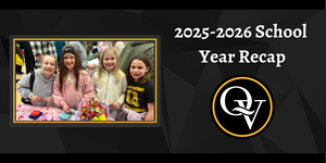 Photo depicts students charity fundraiser. It announces a 2025-2026 school year recap video.