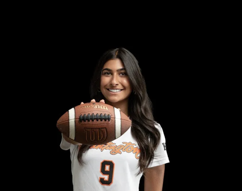 photo of Huntington Beach flag football quarterback Roxie Shaia (Courtesy of Gus Martinez)