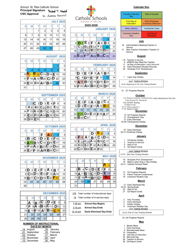 2025-2026 Diocesan Calendar