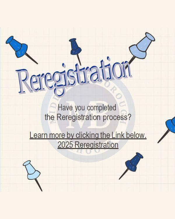 Reregistration Required for 25-26 school year