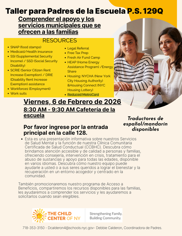 The Child Center of NY Parent Workshop spanish