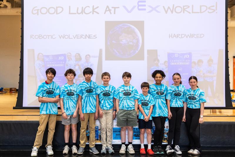 Members of the robotics teams