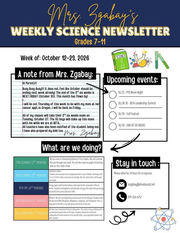 💙 This week in Science with Mrs. Zgabay 🔬 Thumbnail Image